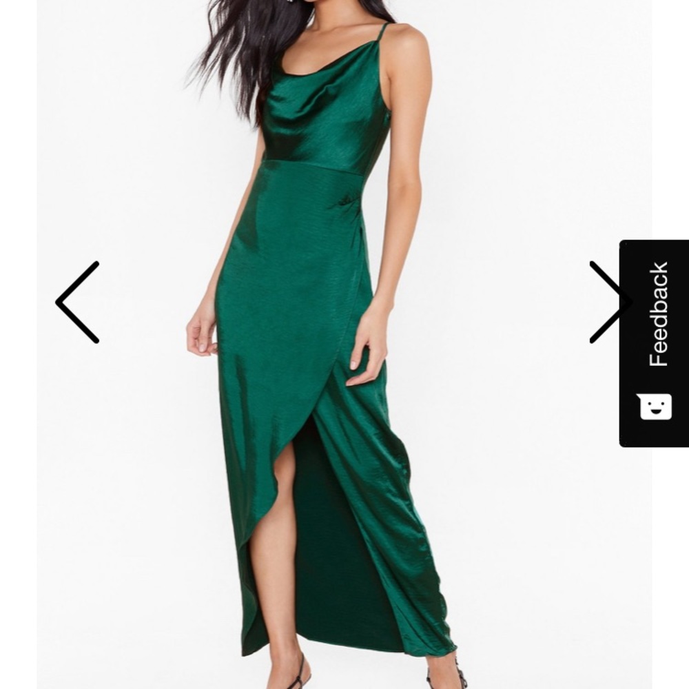 Cowl on me satin maxi dress